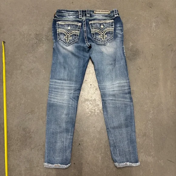 Rock Revival Felina size 29 Women's skinny Jeans in Deep Blue bling lady rider - Picture 5 of 11